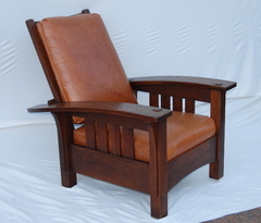 Original  Rare L & J G Stickley Bow Arm Morris Chair 